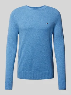 Sweter wełniany z wyhaftowanym logo - Swetry damskie - miniaturka - grafika 1
