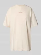 Koszulki i topy damskie - T-shirt o kroju oversized z nadrukiem z logo - miniaturka - grafika 1
