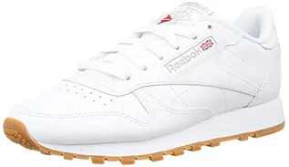 Sneakersy męskie - Reebok Męskie klasyczne skórzane sneakersy, Ftwr biała czysta szara 3 guma Reebok 03, 37 EU - grafika 1