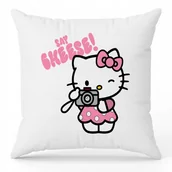 Plecaki - Poduszka Biała Ozdobna SAY CHEESE Hello Kitty Bajka Cartoon Urocze Wzory - miniaturka - grafika 1