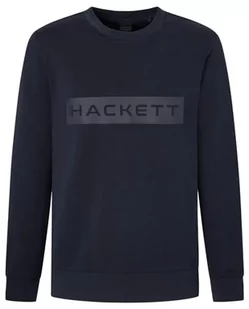 Hackett London Bluza męska Essential Sp Crew, Niebieski (granatowy), XL - Bluzy męskie - miniaturka - grafika 1