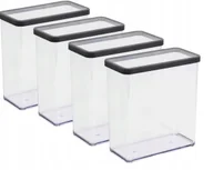 Pojemniki kuchenne - ROTHO ZESTAW 4 POJEMNIKÓW NA ŻYWNOŚĆ ARTYKUŁY SYPKIE 3,2L GRATITOWY LOFT - miniaturka - grafika 1
