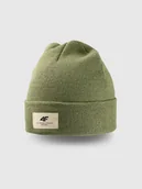 Czapki męskie - 4F Czapka zimowa uniseks - oliwkowa/khaki Uniwersalny - miniaturka - grafika 1