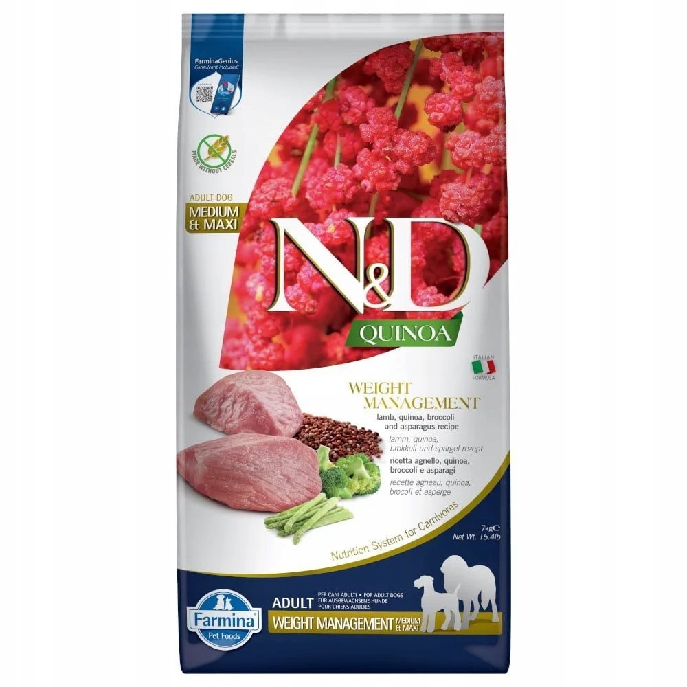 Farmina Farmina N&D DOG QUINOA WEIGHT MANAGEMENT LAMB & BROCCOLI 7kg PND0700030