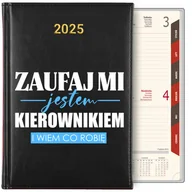 Notesy i bloczki - KALENDARZ TERMINARZ PLANER DZIENNY Czarny A5 2025 Prezent KIEROWNIKA WZORY - miniaturka - grafika 1