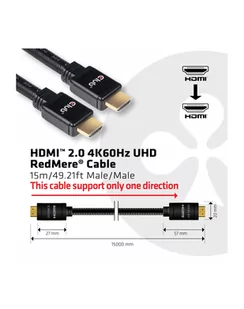 Club 3D HDMI - HDMI 15m Czarny (CAC-2314) - Kable komputerowe i do monitorów - miniaturka - grafika 1