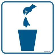 Systemy ekspozycyjne i znaki informacyjne - RA079 KOSZ NA ŚMIECI 2, PN - PŁYTA PCV 1MM; (100X100MM) - miniaturka - grafika 1