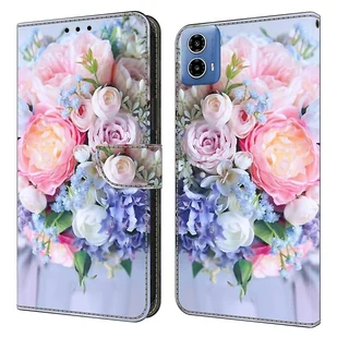 Dla Motorola Moto G24 Power Case Portfel Stojak Telefon Skórzany pokrowiec Wzór 3D Drukowanie Kwiat Wielobarwny Style N Motorola Moto G24 Powe - Portfele - miniaturka - grafika 1