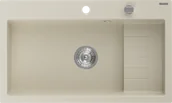 Zlewozmywaki - Mexen Omar zlewozmywak granitowy 1-komorowy 800 x 480 mm, beżowy, syfon chrom - 6520801005-69 - miniaturka - grafika 1