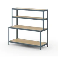 Stoły warsztatowe - B2B Partner Stół do pakowania z półkami na rzeczy, długość 1800 mm 540072 - miniaturka - grafika 1