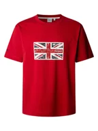 Koszulki męskie - Pepe Jeans Koszulka "Union" w kolorze czerwonym - miniaturka - grafika 1