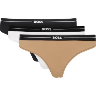 BOSS BLACK Stringi 3-pack 3P THONG - Majtki damskie - miniaturka - grafika 1