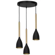 Lampy sufitowe - Luminex Istappar 3300 lampa wisząca zwis 3x60W E27 czarny/złoty - miniaturka - grafika 1