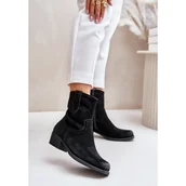 Botki damskie - Botki kowbojki damskie Sergio Leone Black czarne - miniaturka - grafika 1