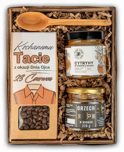Kosz prezentowy na dzień ojca, prezent dla taty kawa, miód, cytryny - Zestawy upominkowe - miniaturka - grafika 1