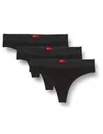 Majtki damskie - HUGO Stringi damskie Triplet Thong Easy, czarny (Black1), L - miniaturka - grafika 1