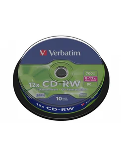 Płytki CD-R/W VERBATIM 8-12x SCR. RES CAKE10 43480 - Nośniki danych - miniaturka - grafika 1