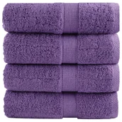 Ręczniki - vidaXL Ręczniczki premium SOLUND, 4 szt., fioletowe, 30x50 cm - miniaturka - grafika 1