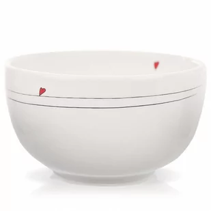 Miska miseczka / salaterka ceramiczna biała serduszka 450 ml kod: O-128393 - Miski i półmiski - miniaturka - grafika 1