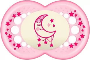 Smoczka dla dzieci Mam Baby Dummy Original Night 6+ Silicone Pink - Smoczki uspokajające - miniaturka - grafika 1