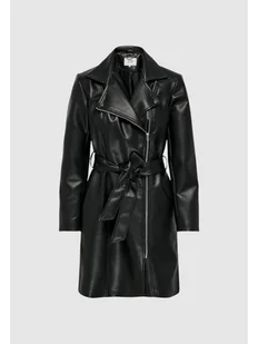 Jacqueline de Yong Płaszcz Jdyetta Long Faux Leather Biker Czarny Long Fit - Kurtki damskie - miniaturka - grafika 1