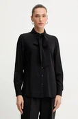 Koszule damskie - Silvian Heach koszula COMPARIS damska kolor czarny regular z kołnierzykiem klasycznym GPA25473CA - miniaturka - grafika 1