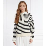Koszulki i topy damskie - Tommy Hilfiger Polo RLX SMD BRETON STRIPE | Relaxed fit - miniaturka - grafika 1