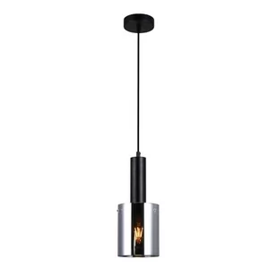 Italux Wisząca LAMPA loftowa SARDO PND-5581-1-BK+SG skandynawska OPRAWA szklany ZWIS okrągła tuba przydymiona czarna PND-5581-1-BK+SG - Lampy sufitowe - miniaturka - grafika 1