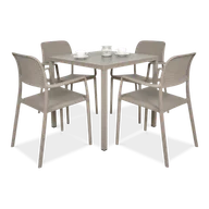 Meble ogrodowe - Zestaw Nardi BORA/CUBE 80 4+1 Tortora - miniaturka - grafika 1