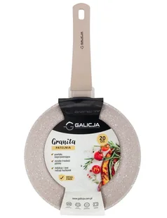 Patelnia do smażenia nieprzywierająca 20cm beżowa - Patelnie - miniaturka - grafika 1