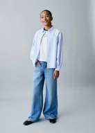 Bluzki dla dziewczynek - MANGO KIDS - Bawełniana koszula w paski niebieski - 10 - Dzieci - miniaturka - grafika 1