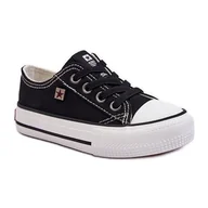 Buty dla dziewczynek - Dziecięce Klasyczne Trampki Big Star DD374163 Czarne - miniaturka - grafika 1