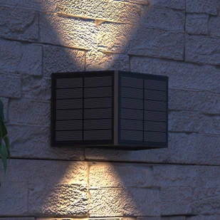 Calex Solar kinkiet zewnętrzny LED Caserta, up/down, czarny Caserta, czarny, tworzywo sztuczne, nowoczesny - Lampy ogrodowe - miniaturka - grafika 1