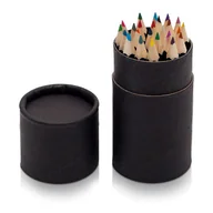 Kredki, ołówki, pastele i pisaki - Zestaw 24 kredek w tubie, czarny - miniaturka - grafika 1