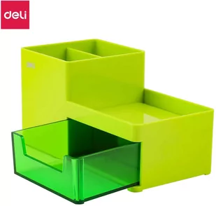 Zielony organizer na biurko Deli z szufladką - Przyborniki na biurko - miniaturka - grafika 1