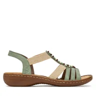 Sandały damskie - Sandały Rieker 60851-52 Zielony - miniaturka - grafika 1