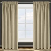 Zasłony - Zasłona Parisa na taśmie 135x270 Beżowa Eurofirany - miniaturka - grafika 1