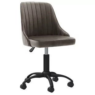 vidaXL Obrotowe krzesła stołowe 2 szt. ciemnoszare obite aksamitem 330757 - Krzesła - miniaturka - grafika 1