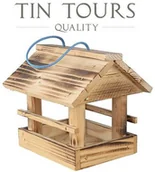 Karmniki dla ptaków - OPALANY DREWNIANY KARMNIK DLA PTAKÓW 22x19x20 cm - miniaturka - grafika 1