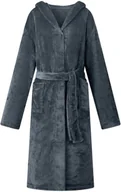 Bielizna ciążowa - vidaXL Szlafrok z kapturem Granatowy l Flanela - miniaturka - grafika 1