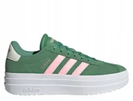 Sneakersy damskie - Buty damskie sneakersy platforma zielone adidas VL Court Bold IH0365 36 - miniaturka - grafika 1