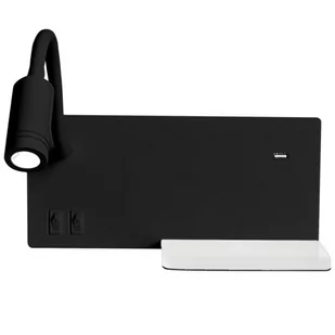 Milagro Lampa nocna z półką SHELF BLACK LED 4W+5W+2W ML6344 - Lampy ścienne - miniaturka - grafika 1