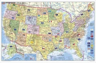 Mapy i plansze edukacyjne - Stiefel, USA. Mapa ścienna kody pocztowe na podkładzie do wpinania 1:5 500 000 - miniaturka - grafika 1