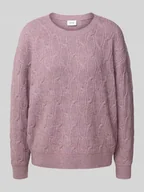 Swetry damskie - Sweter z dzianiny z fakturowanym wzorem model ‘LASSIA’ - miniaturka - grafika 1