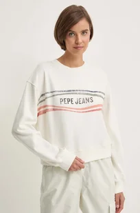 Pepe Jeans bluza EDELINE damska kolor beżowy z nadrukiem PL581444 - Bluzy damskie - miniaturka - grafika 1