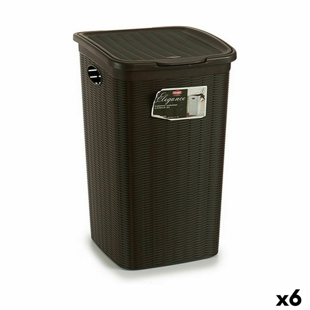 Kosz na pranie Stefanplast Elegance Brown plastikowy 50 L 36,5 x 54,5 x 38 cm (6 sztuk)