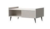 Ławy i stoliki kawowe - Stolik kawowy Albello z szufladą Adenis - Nowoczesny stolik kawowy do salonu, elegancki design w kolorze beżowym, kaszmirowym i czarnym, 100 x 45 x 60 cm - miniaturka - grafika 1