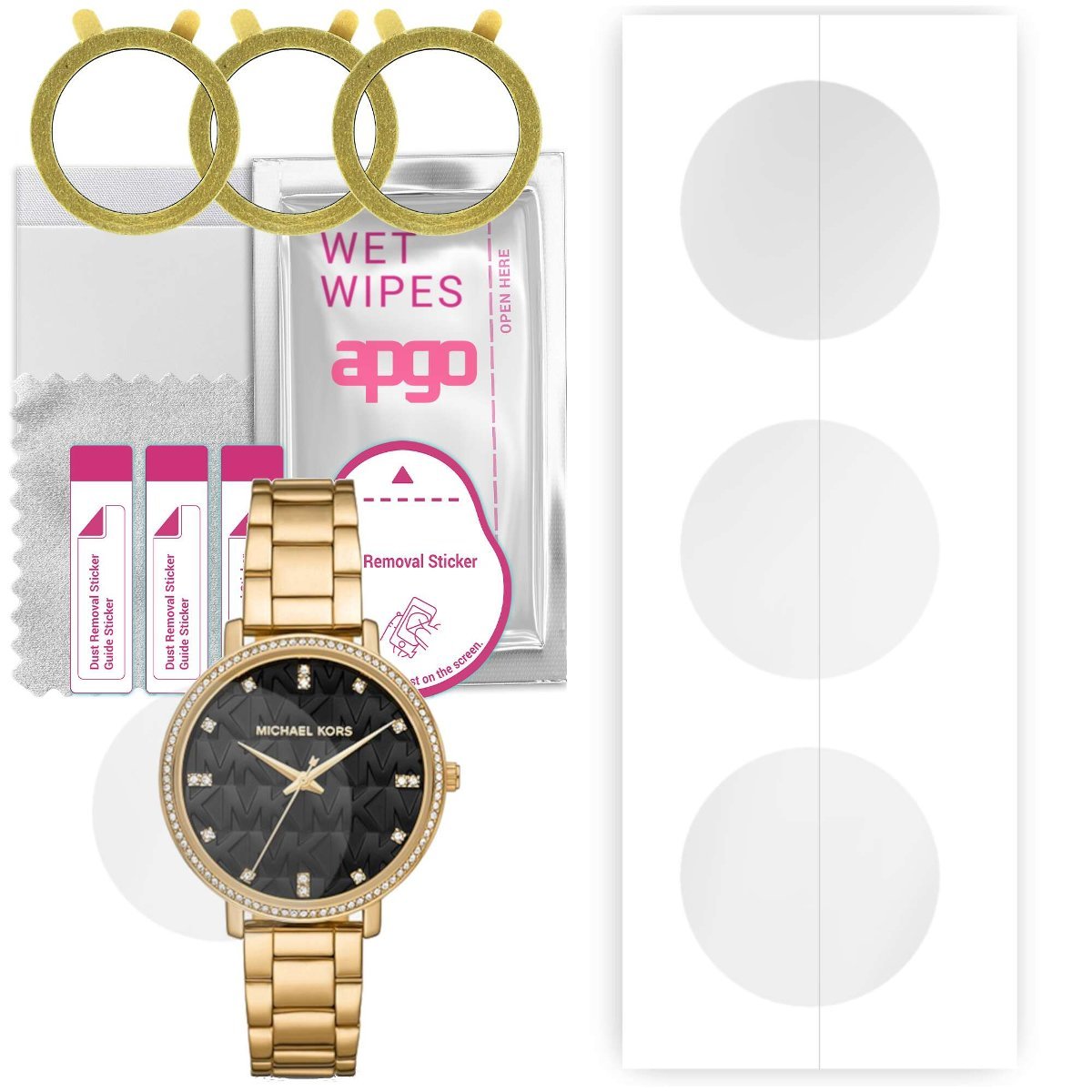 3x Folia hydrożelowa do Michael Kors MKT5127 - apgo Smartwatch Hydrogel Protection Ochrona na ekran smartwatcha