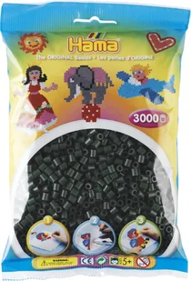 Hama 201- 28 - ciemny zielony - 3000 koralików midi - Prace ręczne dla dzieci - miniaturka - grafika 1