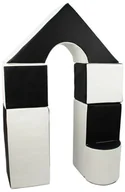 Klocki - mini zamek 6 dużych klocków piankowych do zabawy żłobków przedszkoli (czarno-biały) - miniaturka - grafika 1